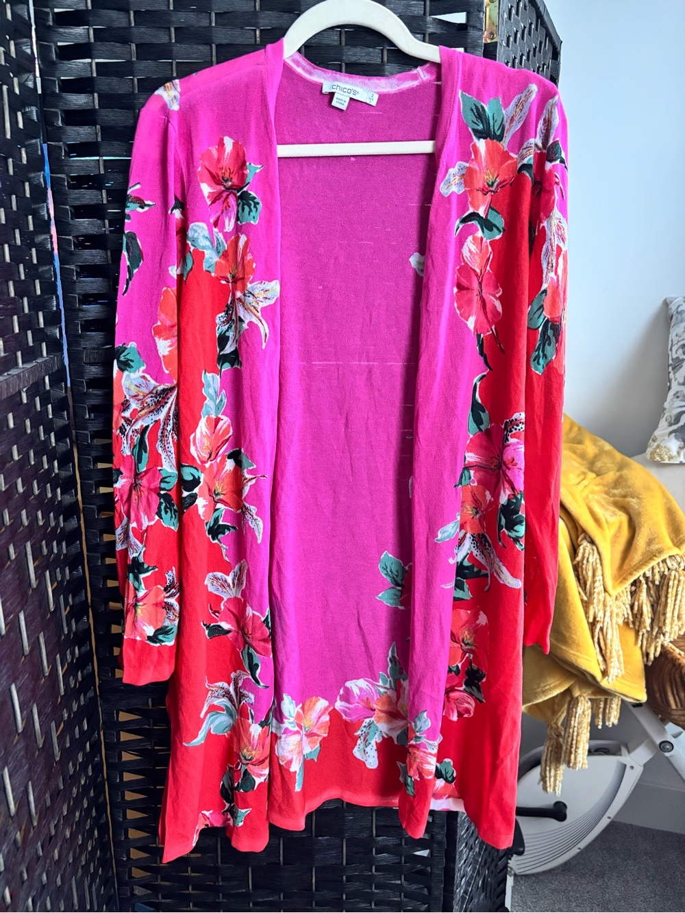 Chico's Vibrant Pink Knit cardigan